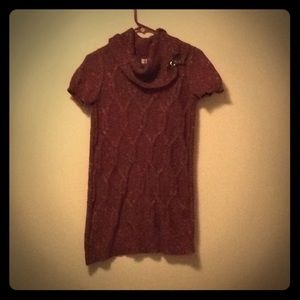 Dark red sweater dress